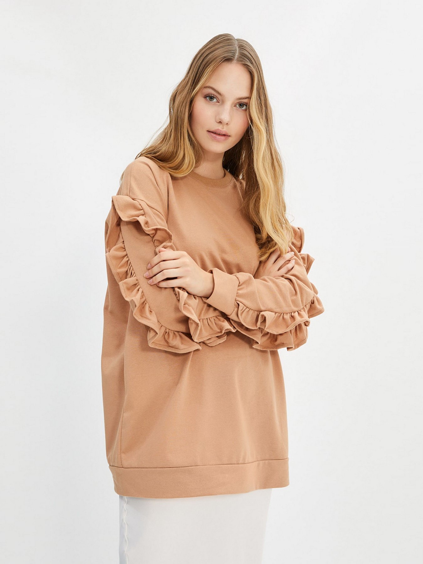 Свитшот Trendyol модель TCTAW22TW0011/Bej Фото