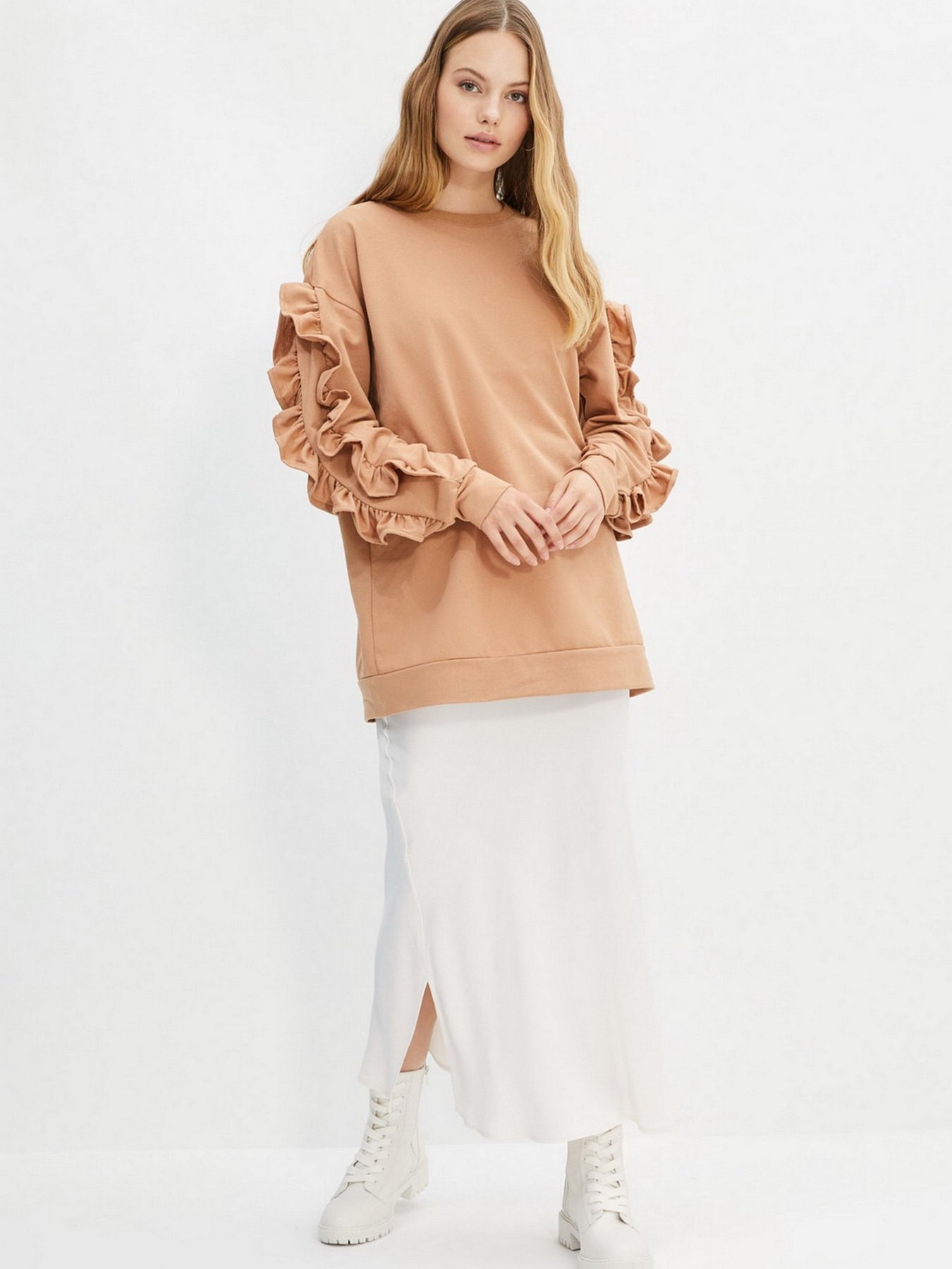 Світшот Trendyol модель TCTAW22TW0011/Bej Фото