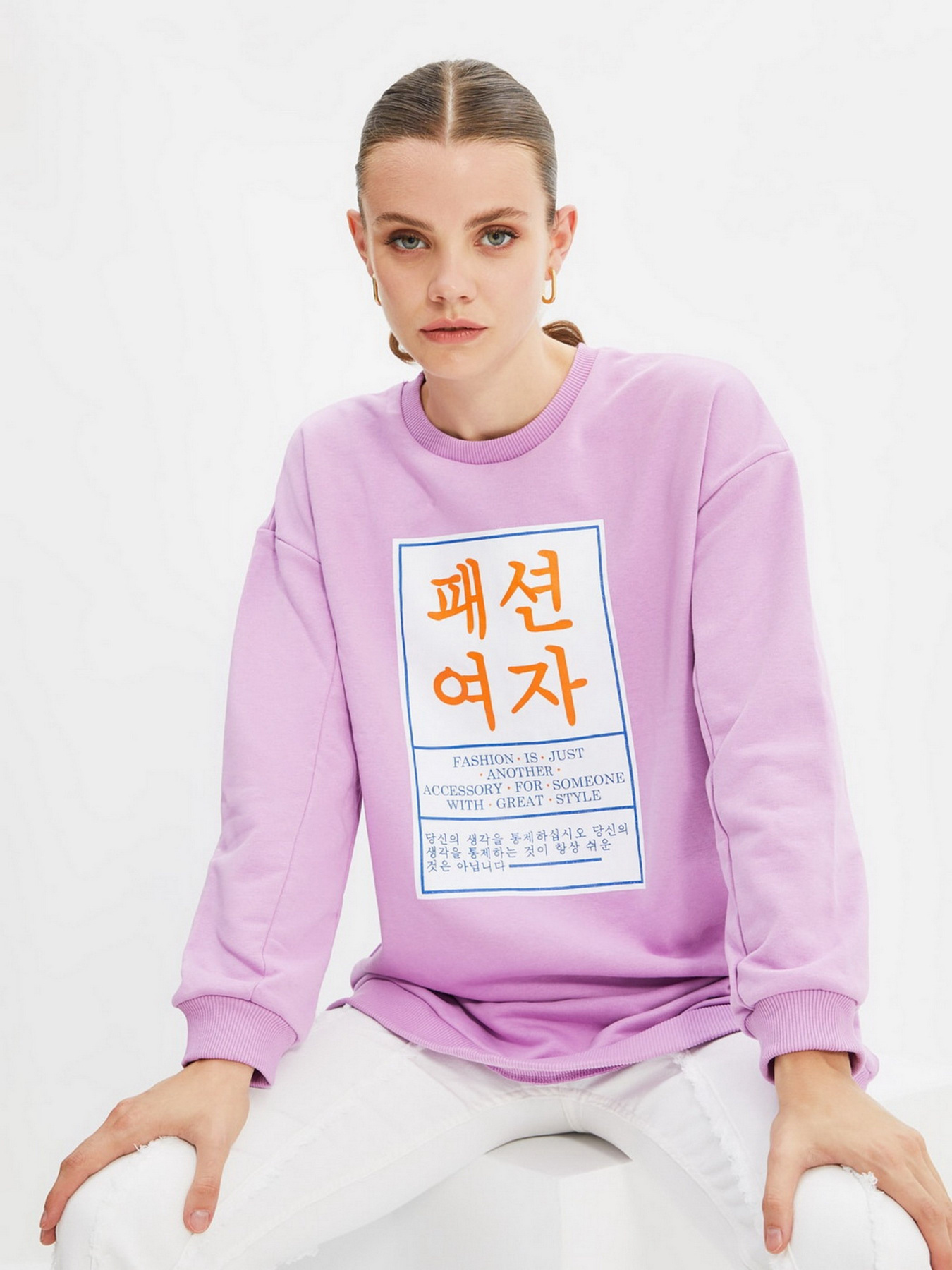 Свитшот Trendyol модель TCTAW22TW0038/Lila Фото
