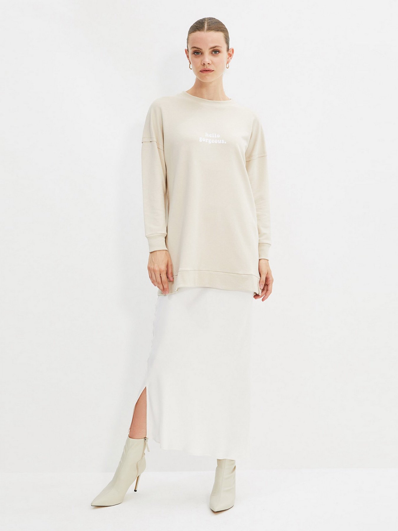 Свитшот Trendyol модель TCTSS21SW0339/Bej Фото