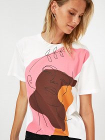 Футболки и поло Trendyol модель TWOSS21TS3937/Ekru Футболки и поло Trendyol модель TWOSS21TS3937/Ekru Фото