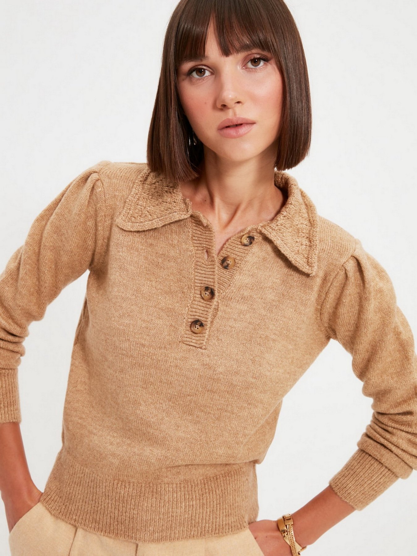 Джемпер Trendyol модель TWOAW21KZ1182/Camel Фото