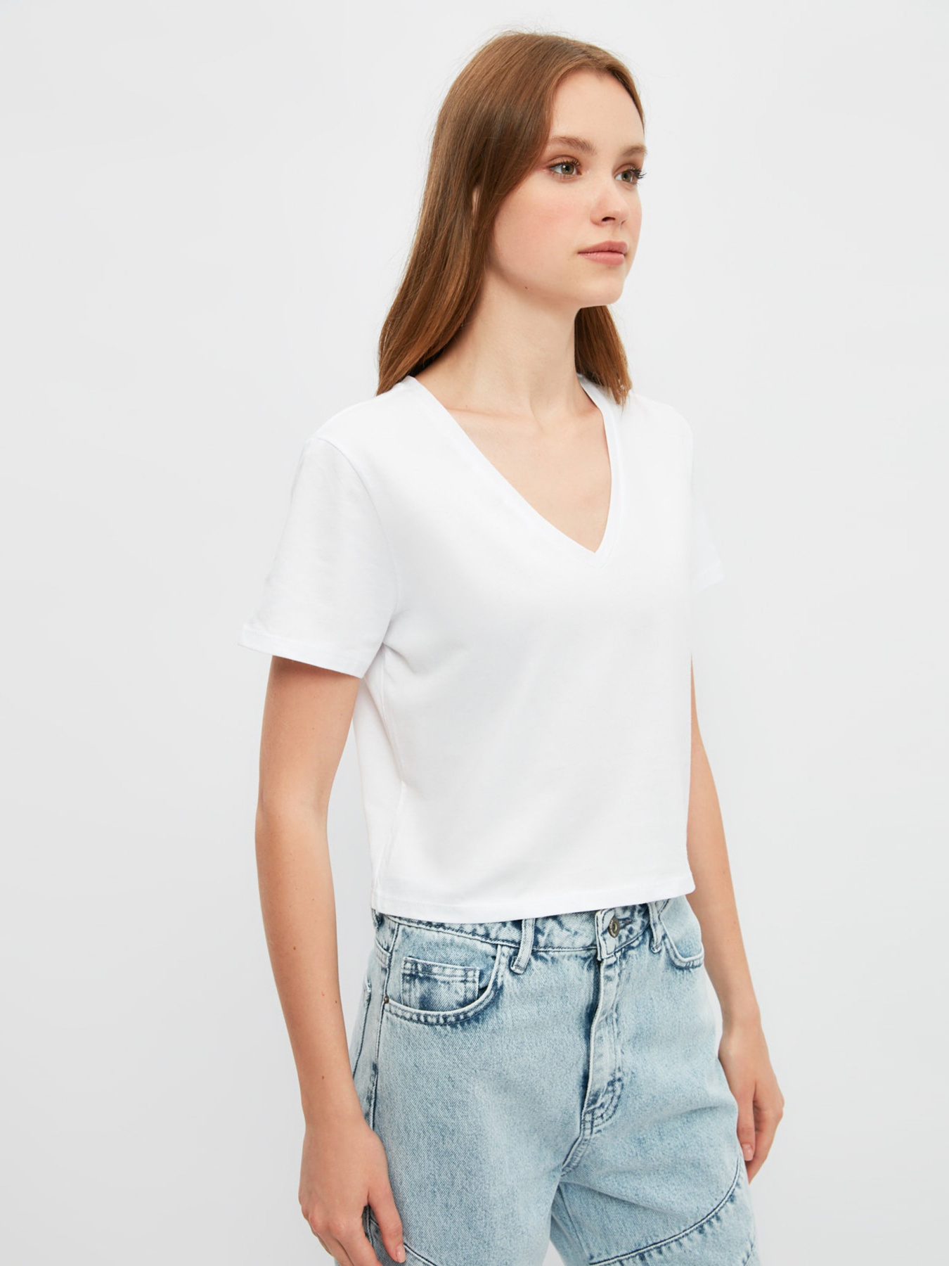 Футболка Trendyol модель TWOSS21TS3830/Beyaz Фото