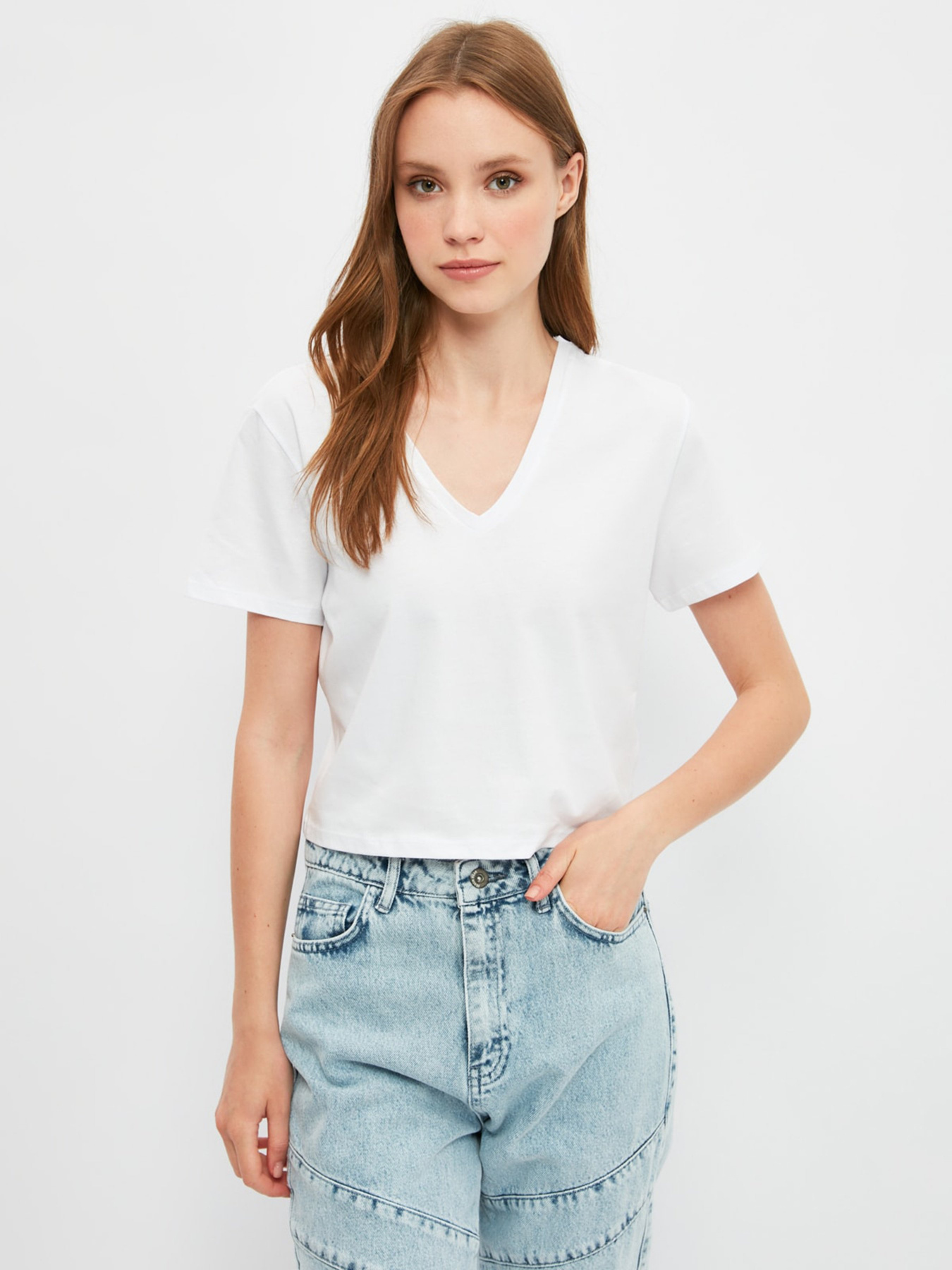 Футболка Trendyol модель TWOSS21TS3830/Beyaz Фото