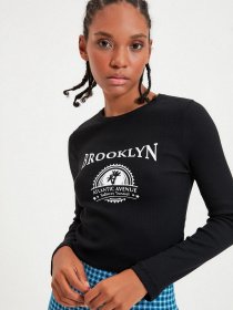 Лонгслив Trendyol модель TWOAW22BZ0117/Siyah Фото