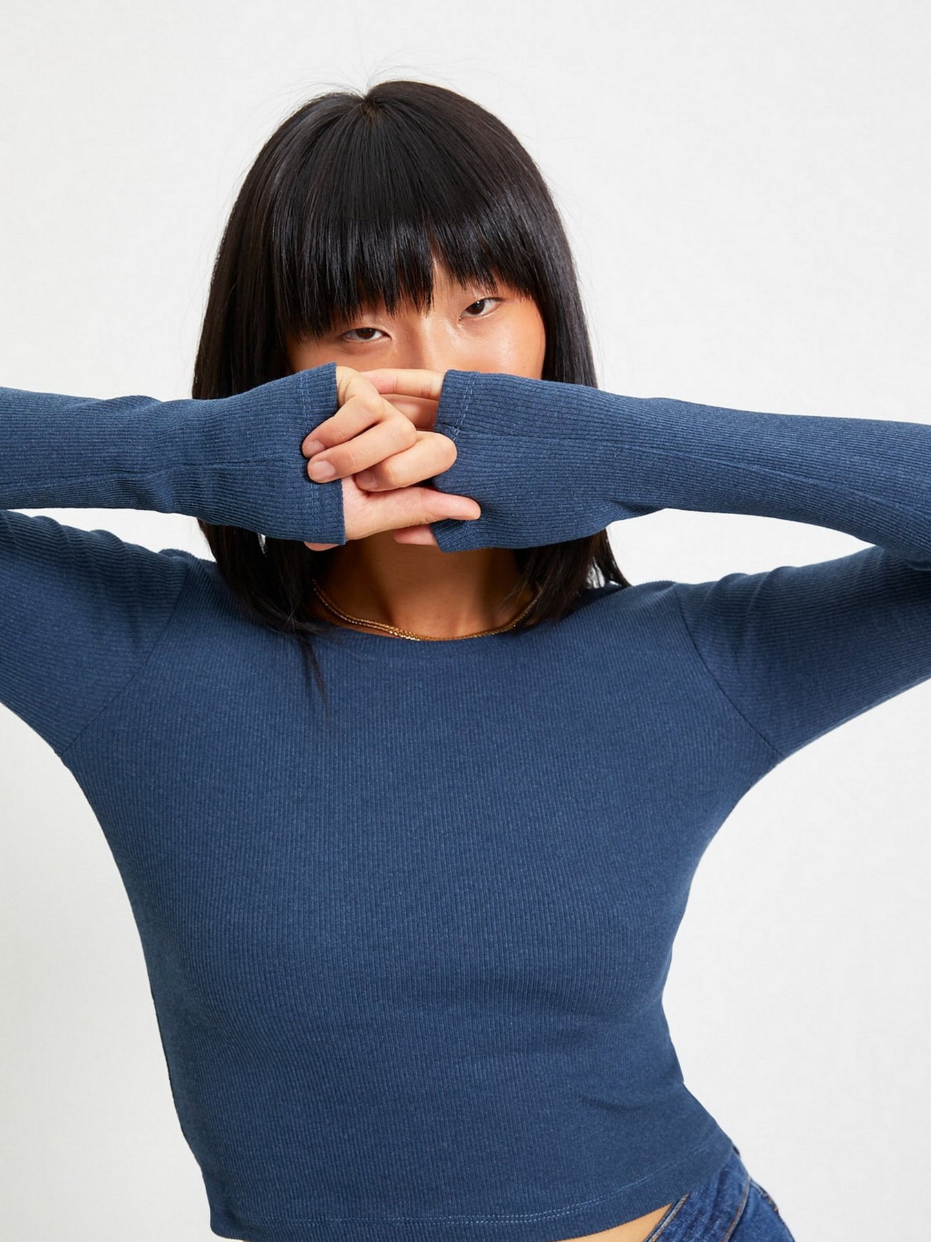 Лонгслив Trendyol модель TWOAW22BZ0124/Indigo Фото