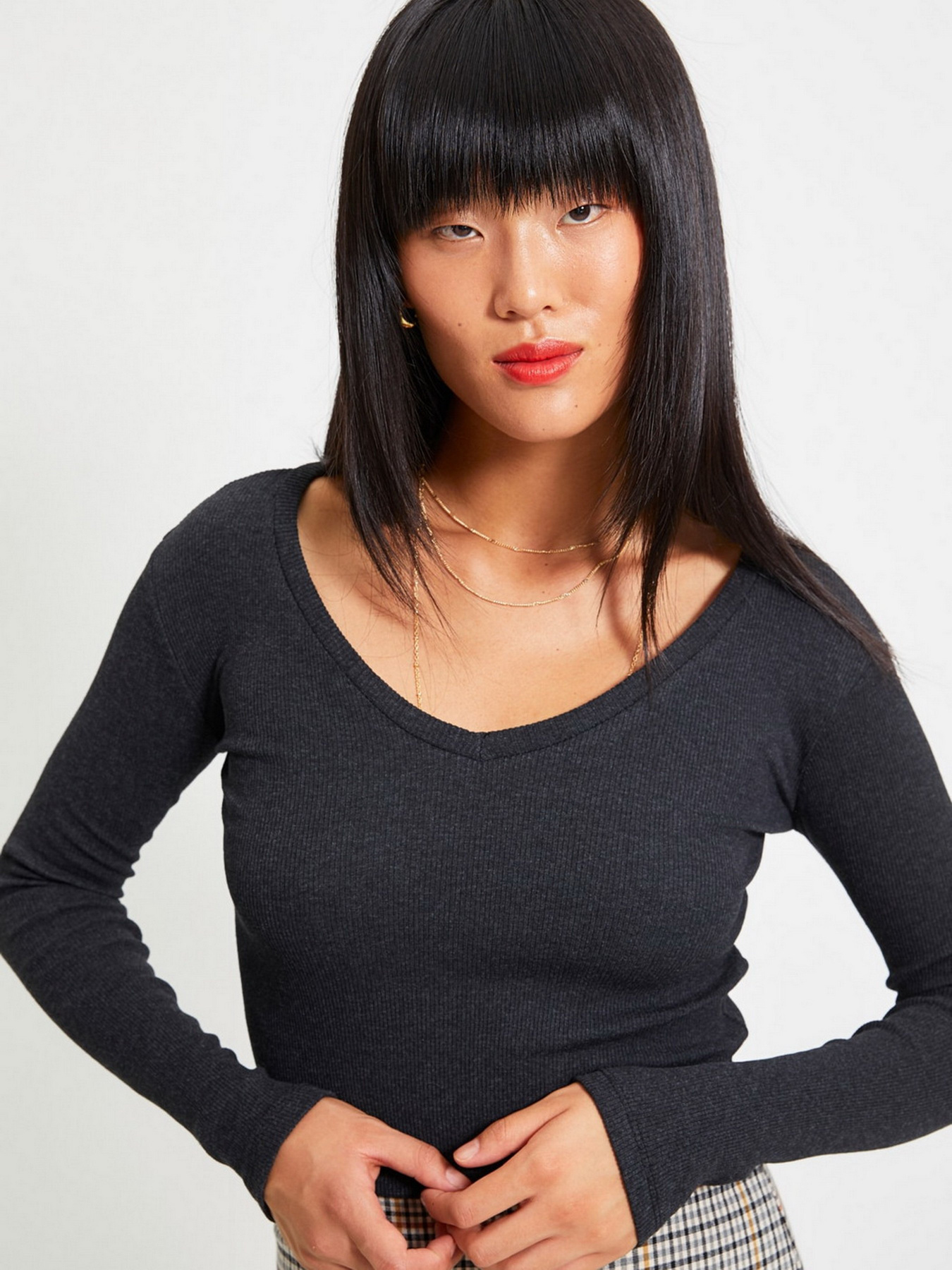 Лонгслив Trendyol модель TWOAW22BZ0129/Antrasit-Cok Renkli Фото