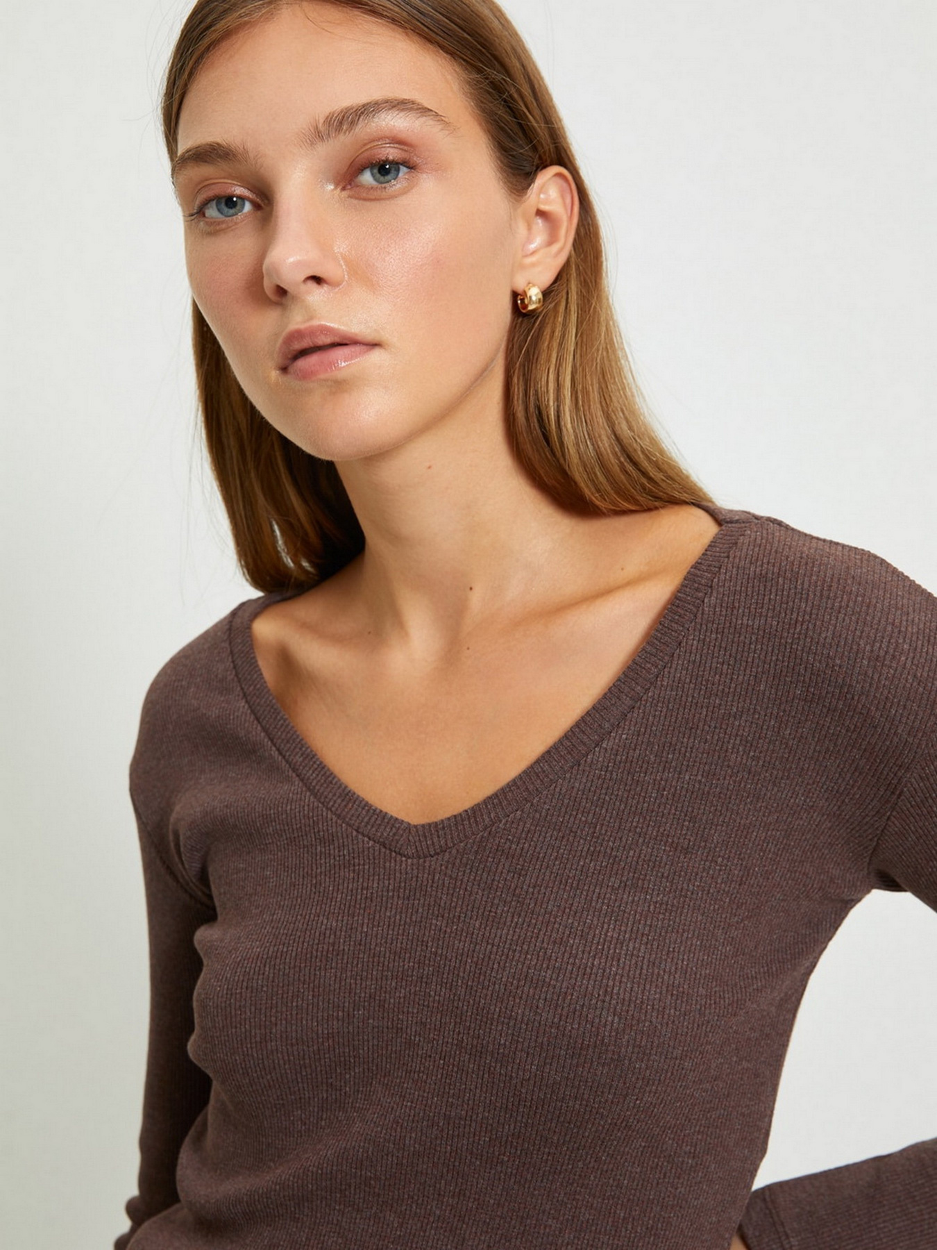 Лонгслив Trendyol модель TWOAW22BZ0129/Siyah-Kahverengi Фото