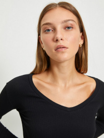 Лонгслив Trendyol модель TWOAW22BZ0129/Siyah-Kahverengi Фото