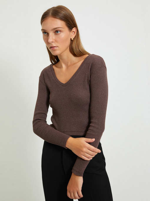 Лонгслів Trendyol модель TWOAW22BZ0129/Siyah-Kahverengi Фото