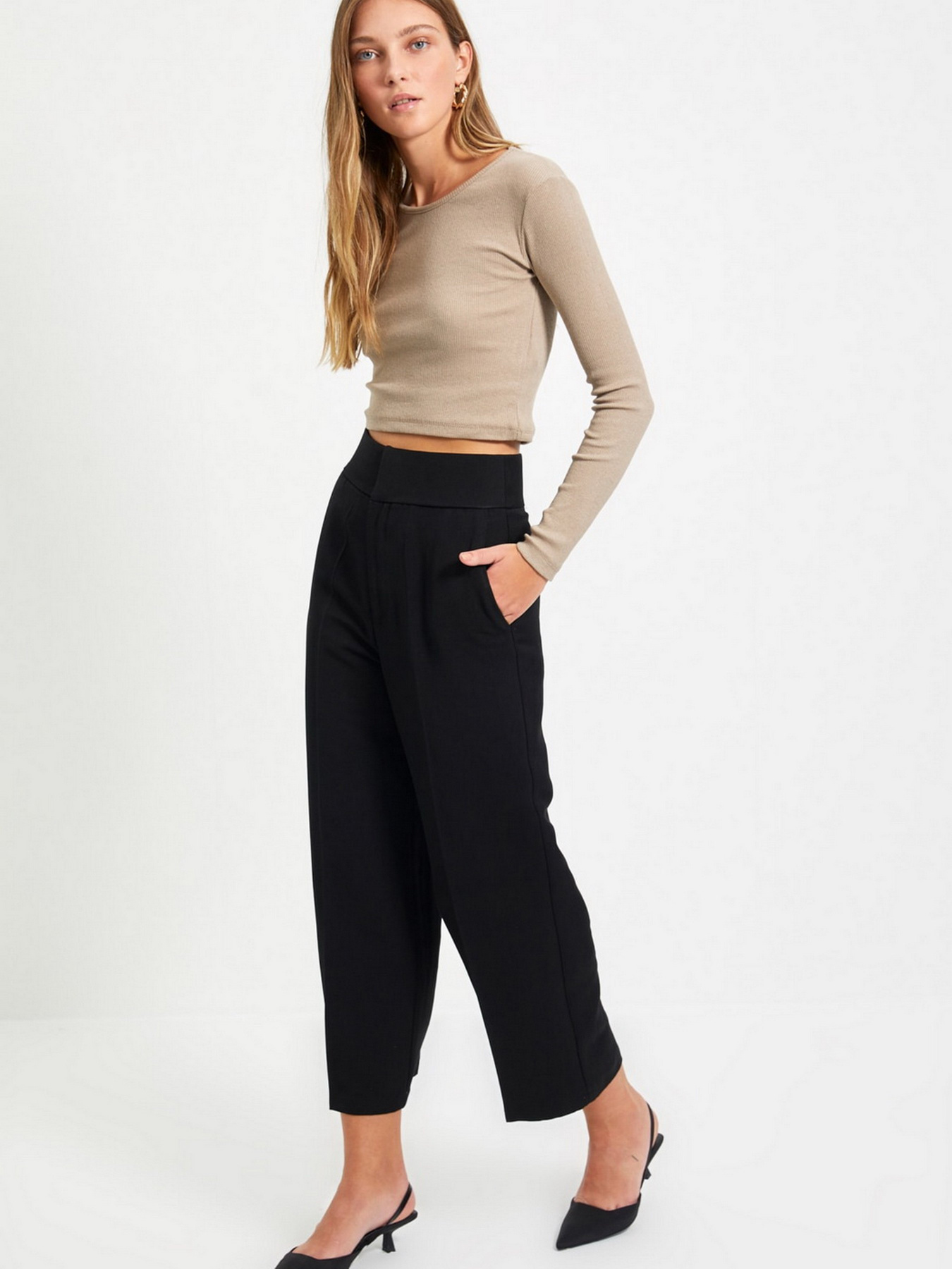 Набор лонгсливов Trendyol модель TWOAW22BZ0131/Kahverengi-Bej Фото