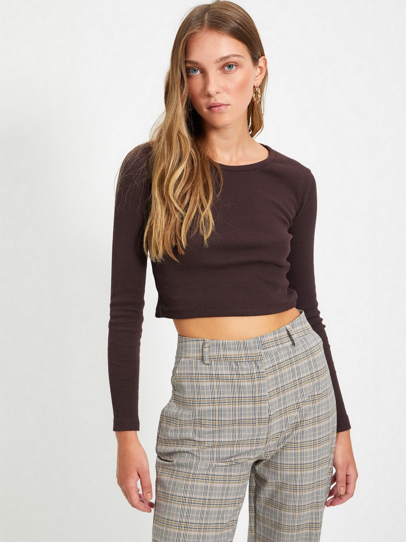 Набір лонгслівів Trendyol модель TWOAW22BZ0131/Kahverengi-Bej Фото