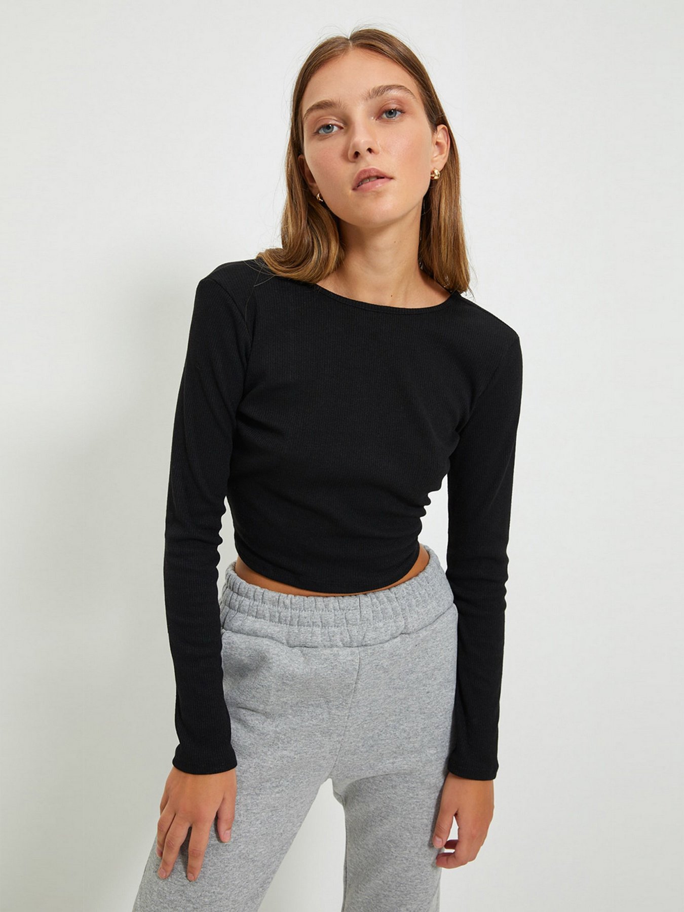 Лонгслів Trendyol модель TWOAW22BZ0220/Siyah Фото