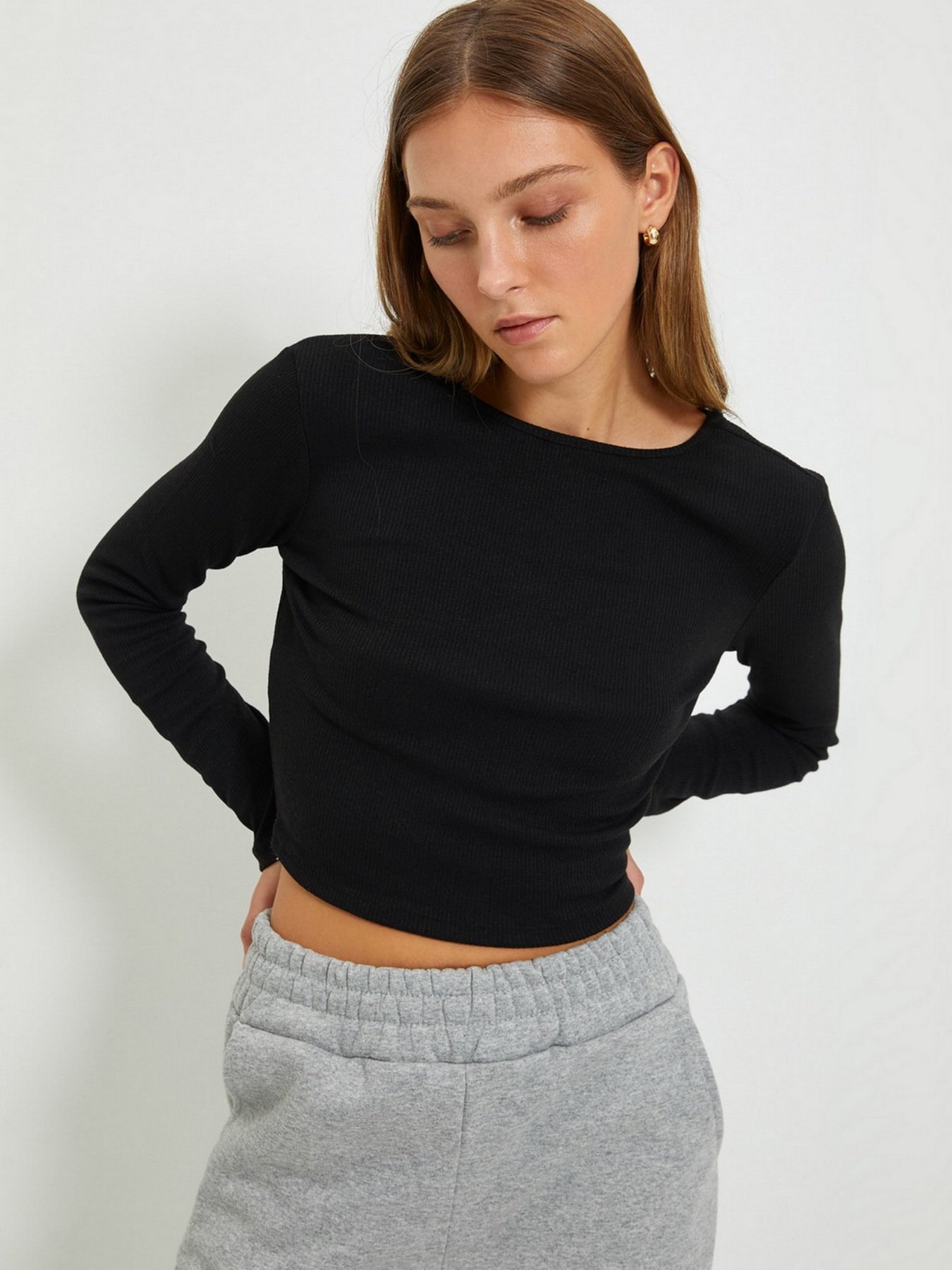 Лонгслив Trendyol модель TWOAW22BZ0220/Siyah Фото