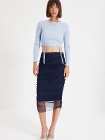 Блуза Trendyol модель TWOAW22BZ0261/ACik Mavi Блуза Trendyol модель TWOAW22BZ0261/ACik Mavi Фото