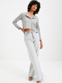 Лонгслів Trendyol модель TWOAW22BZ0283/Gri Фото