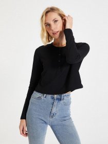 Лонгслів Trendyol модель TWOAW22BZ0283/Siyah Фото