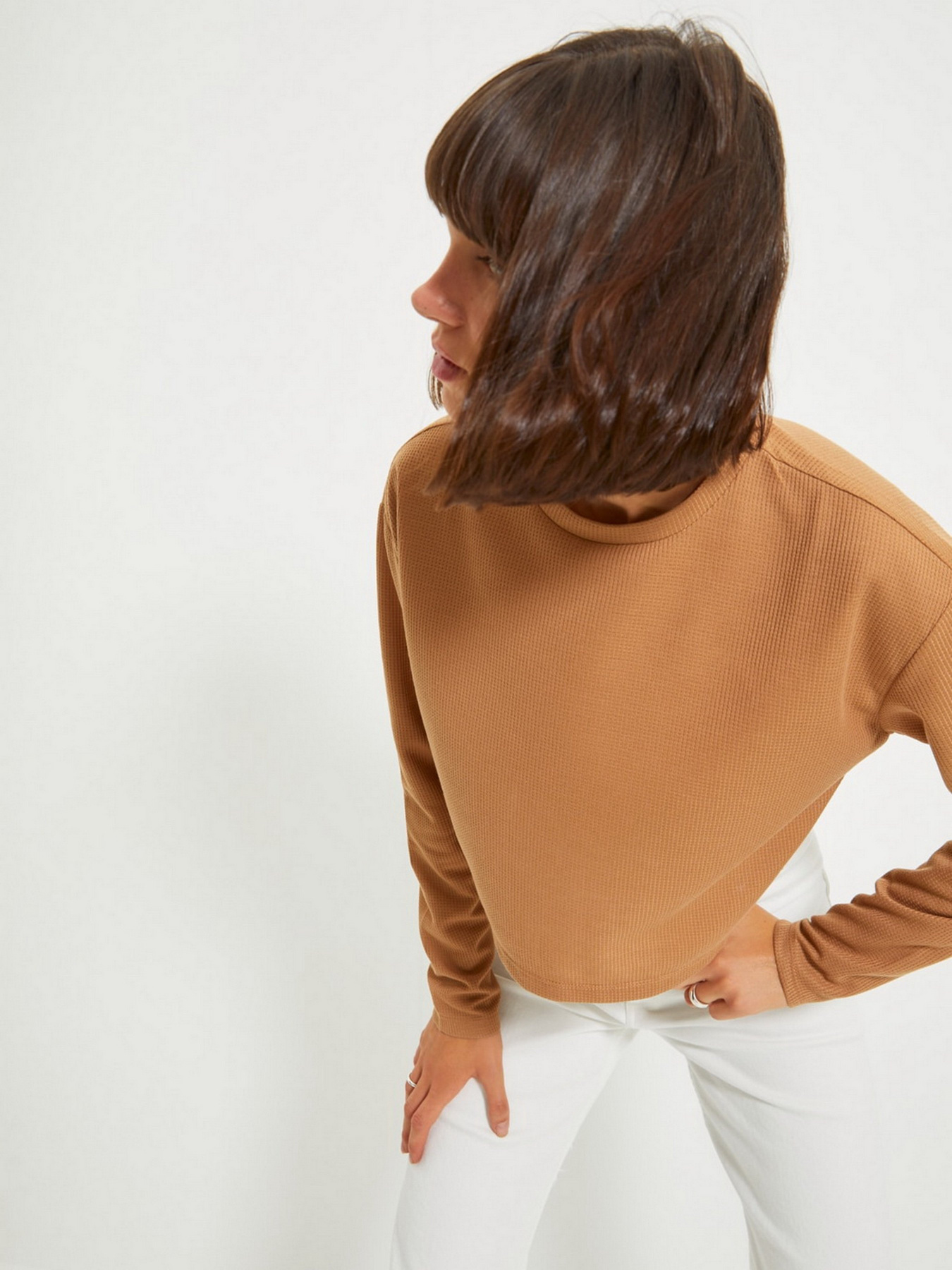 Лонгслів Trendyol модель TWOAW22BZ0284/Camel Фото