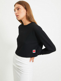 Лонгслів Trendyol модель TWOAW22BZ0284/Siyah Лонгслів Trendyol модель TWOAW22BZ0284/Siyah Фото