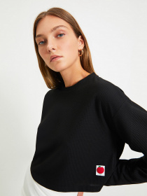 Лонгслів Trendyol модель TWOAW22BZ0284/Siyah Лонгслів Trendyol модель TWOAW22BZ0284/Siyah Фото