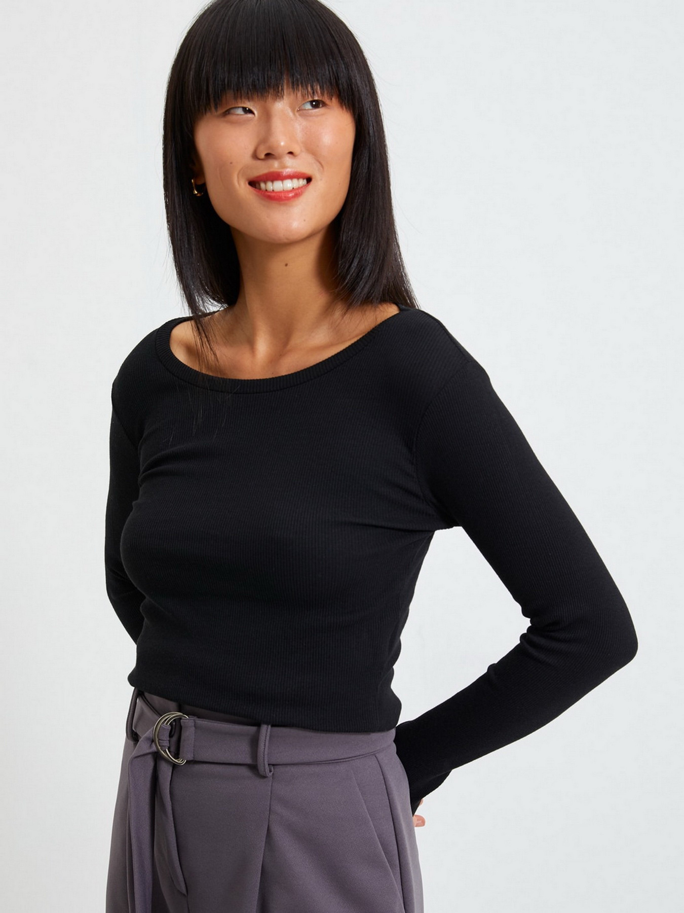 Набір лонгслівів Trendyol модель TWOAW22BZ0331/Siyah-Haki Фото