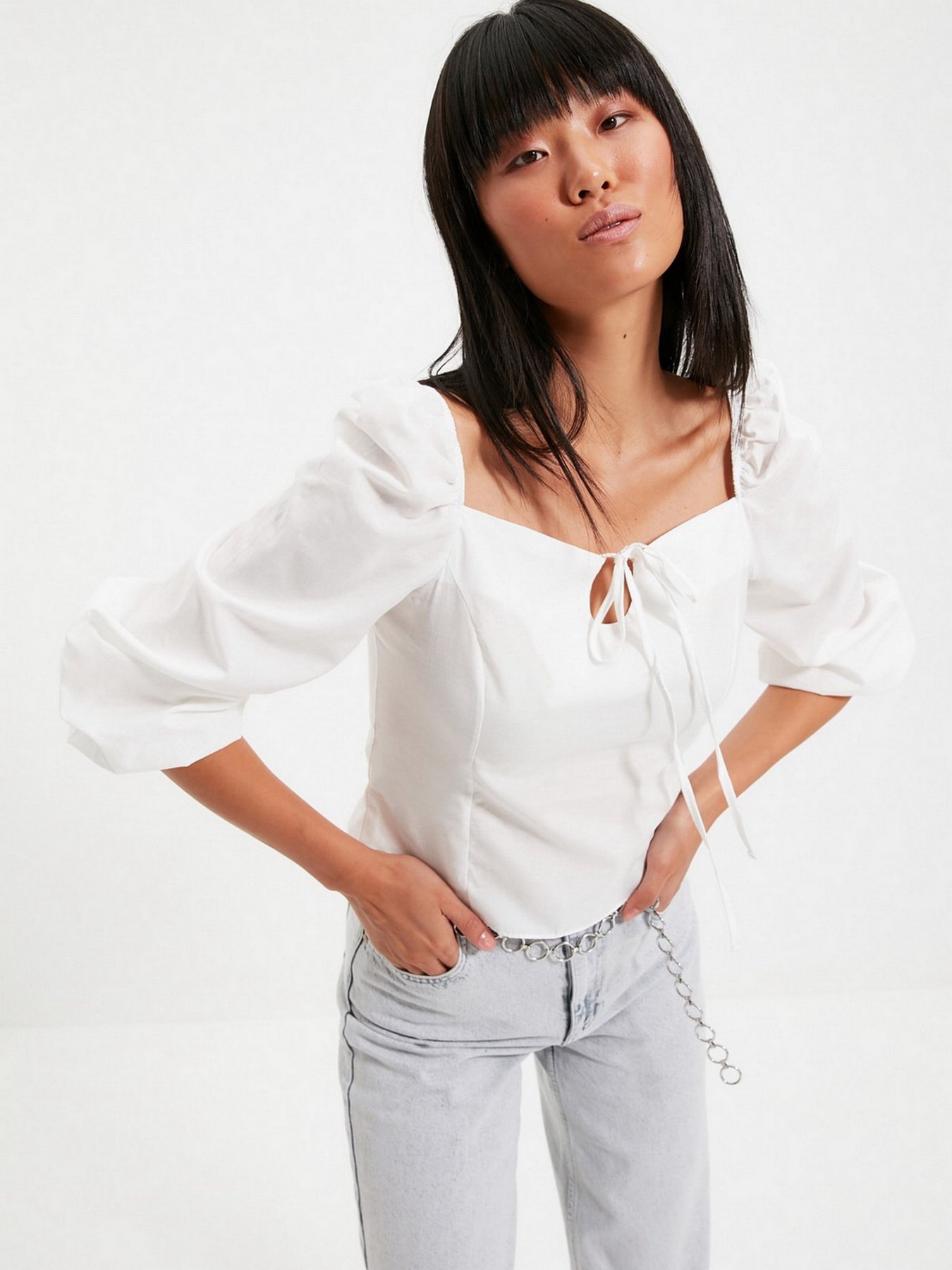 Блуза Trendyol модель TWOAW22BZ0357/Ekru Фото