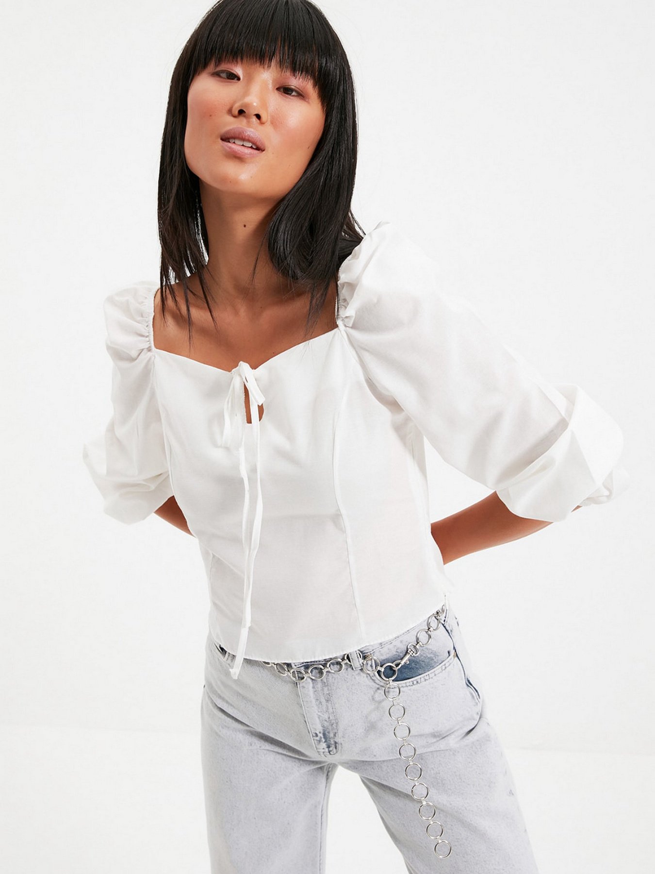 Блуза Trendyol модель TWOAW22BZ0357/Ekru Фото