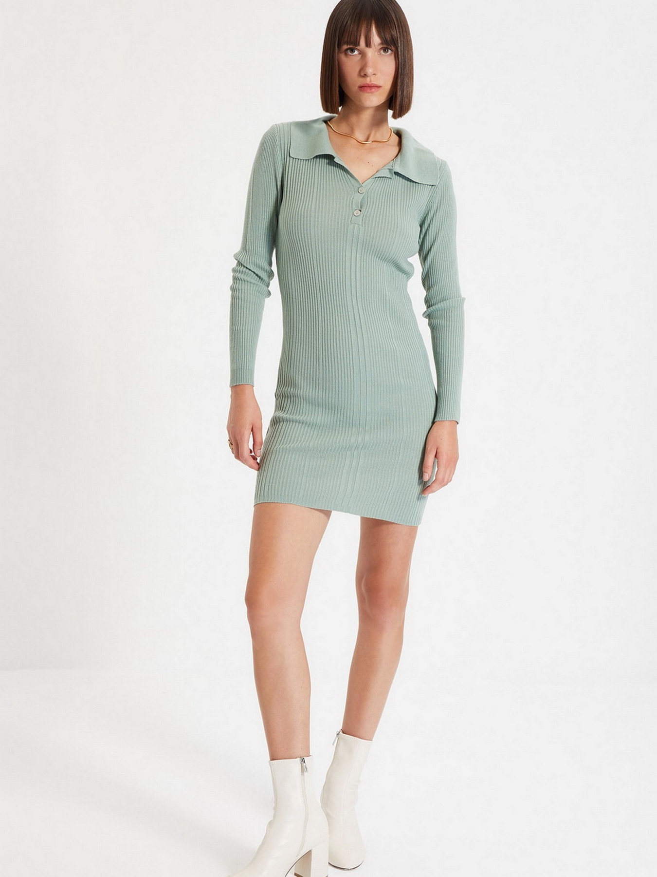 Платье мини Trendyol модель TWOAW22EL0037/Mint Платье мини Trendyol модель TWOAW22EL0037/Mint Фото