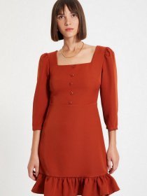 Платье мини Trendyol модель TWOAW22EL0049/Kahverengi Фото