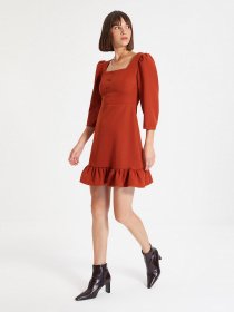 Платье мини Trendyol модель TWOAW22EL0049/Kahverengi Фото