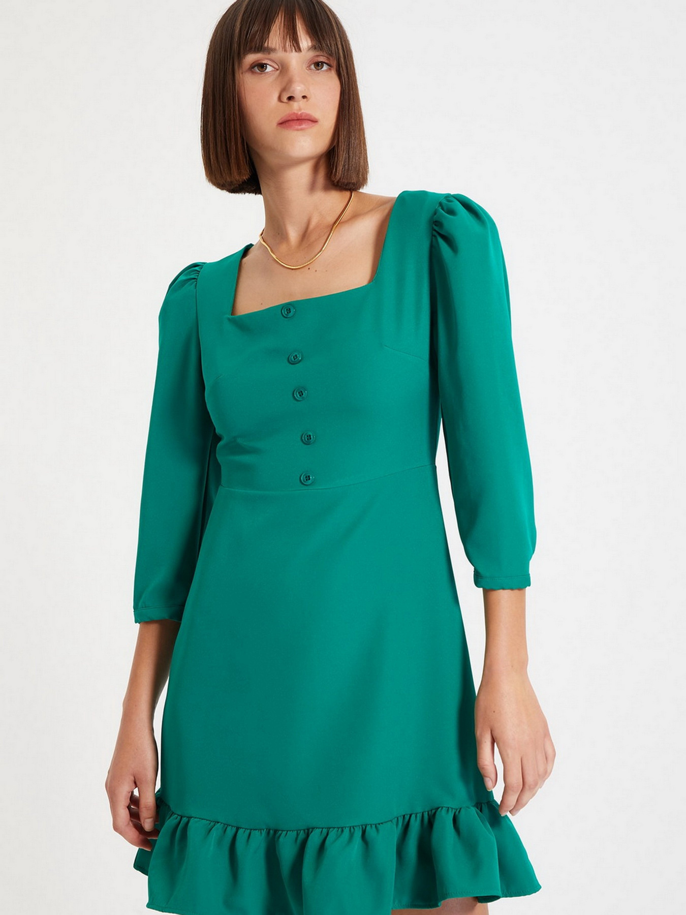 Платье мини Trendyol модель TWOAW22EL0049/Yesil Фото