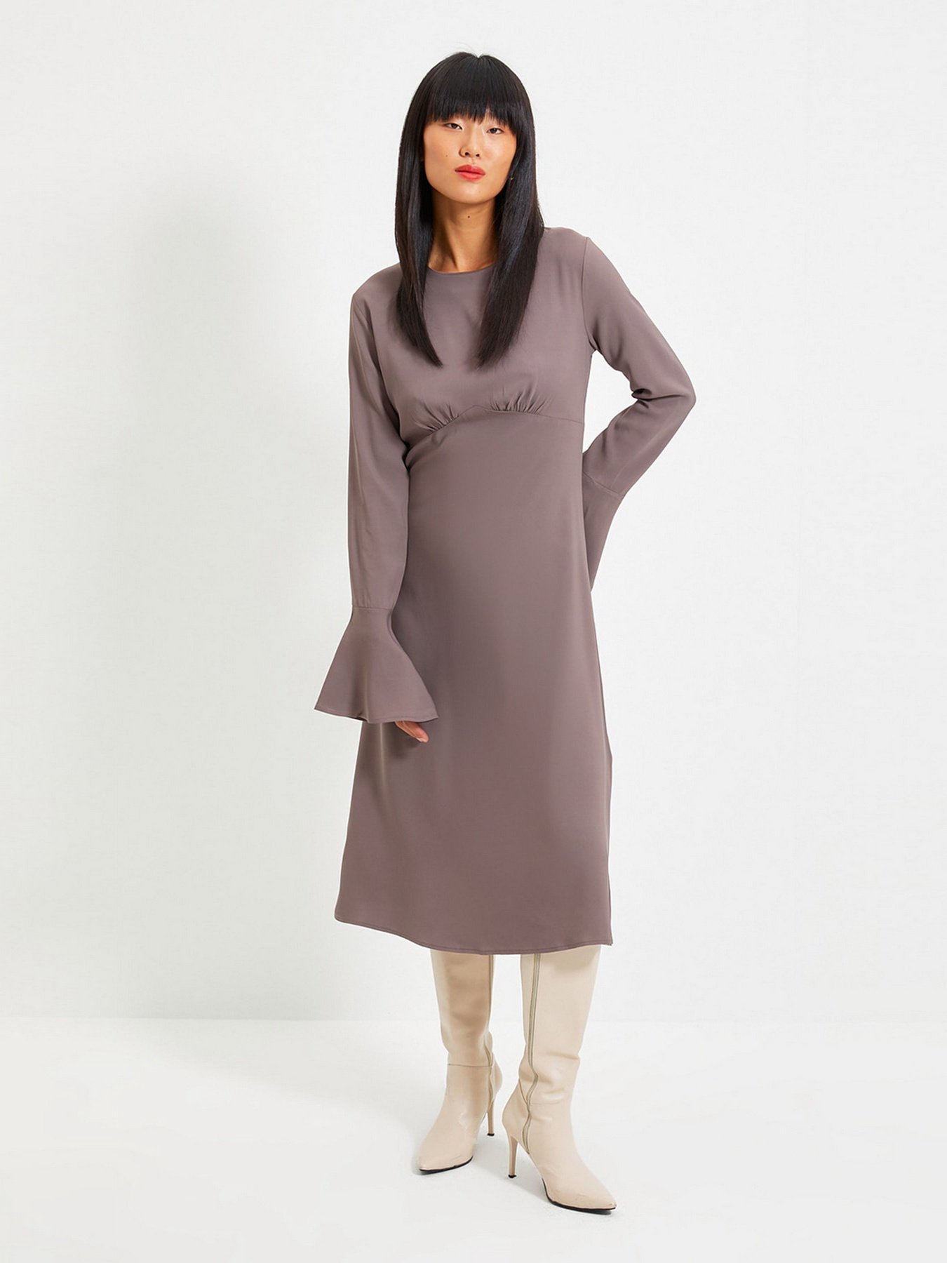 Платье миди Trendyol модель TWOAW22EL0123/Antrasit Фото