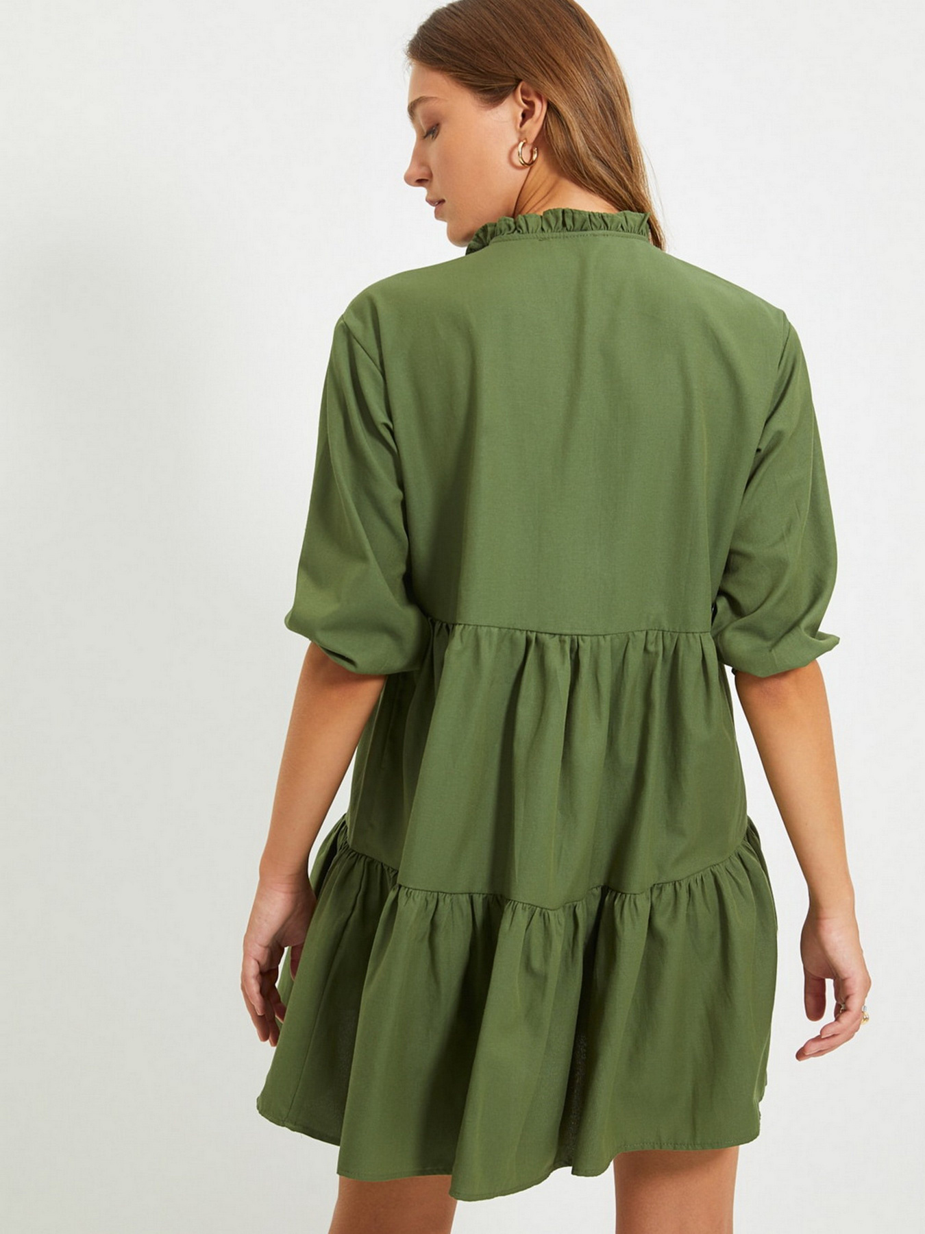 Платье мини Trendyol модель TWOAW22EL0131/Haki Платье мини Trendyol модель TWOAW22EL0131/Haki Фото