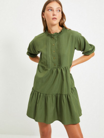 Платье мини Trendyol модель TWOAW22EL0131/Haki Платье мини Trendyol модель TWOAW22EL0131/Haki Фото