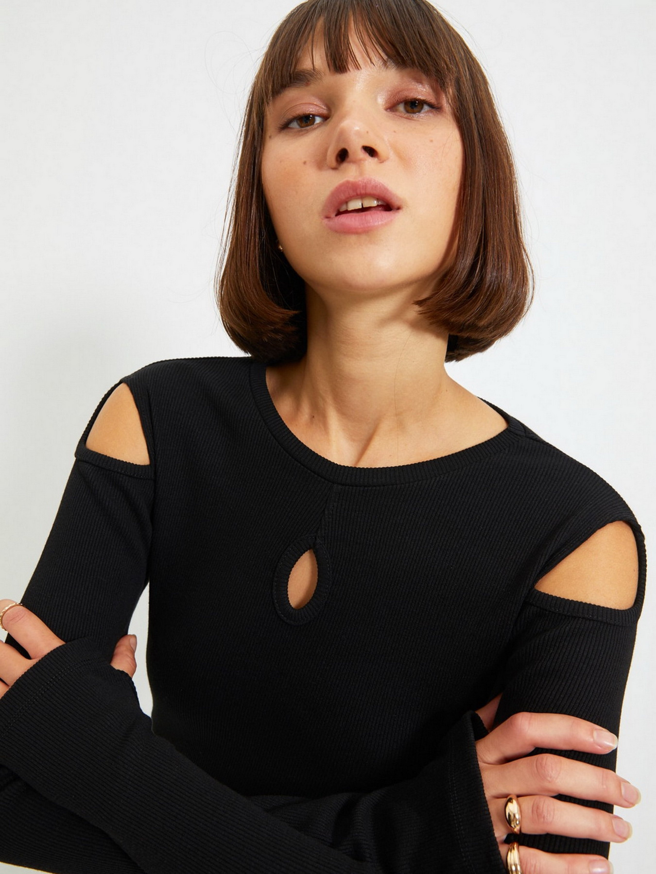 Платье миди Trendyol модель TWOAW22EL0173/Siyah Фото