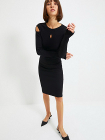 Платье миди Trendyol модель TWOAW22EL0173/Siyah Фото