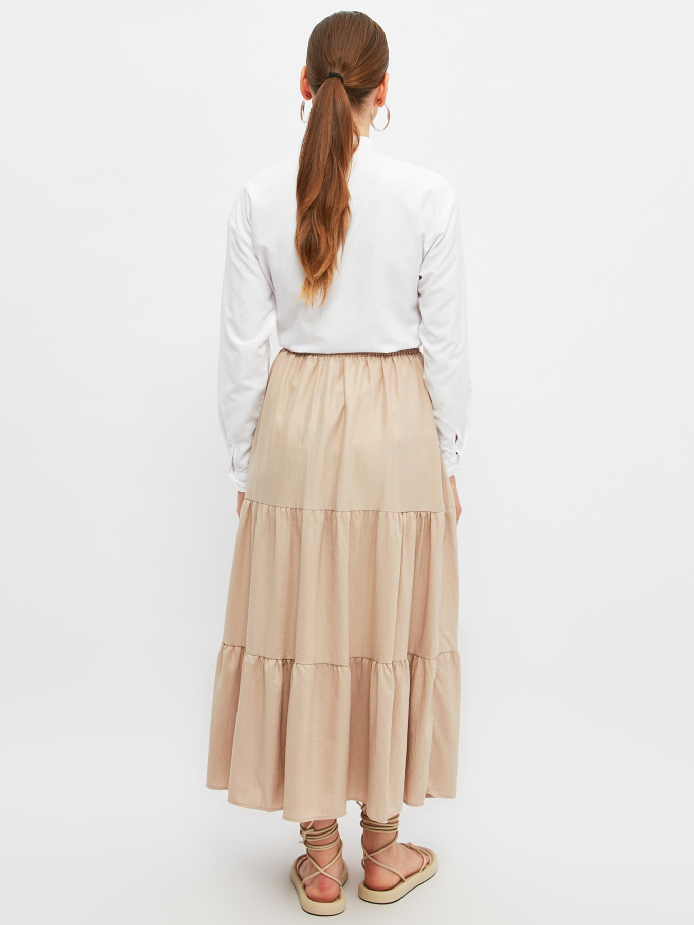 Спідниця максі Trendyol модель TCTSS21EE0003/Bej Фото