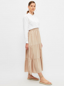 Спідниця максі Trendyol модель TCTSS21EE0003/Bej Фото