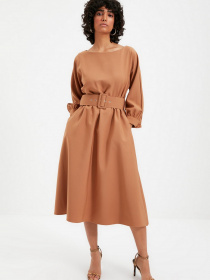 Платье миди Trendyol модель TWOAW22EL0318/Camel Фото