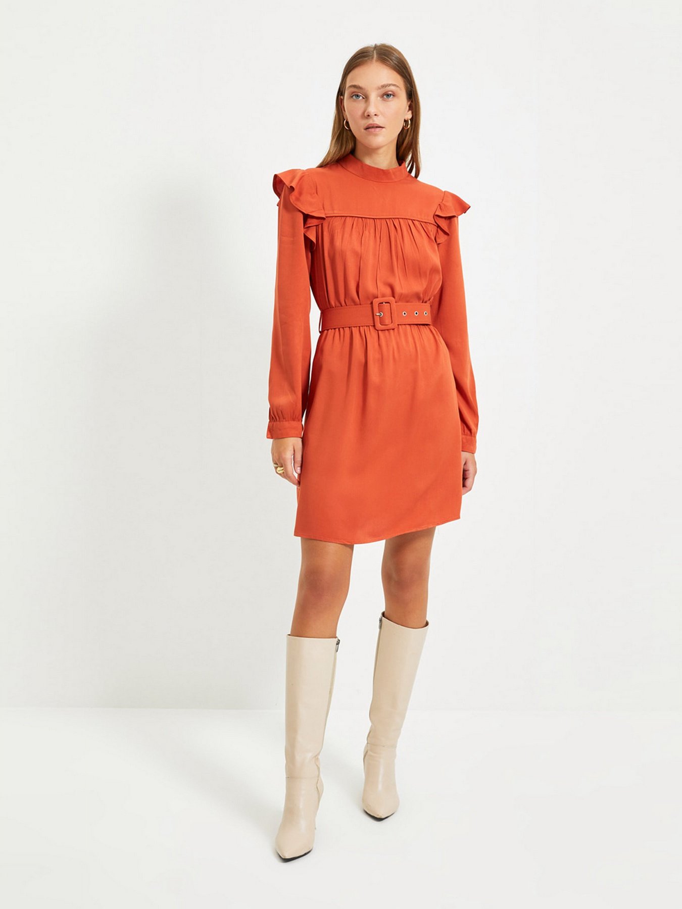 Платье мини Trendyol модель TWOAW22EL0346/Kiremit Фото