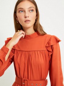 Платье мини Trendyol модель TWOAW22EL0346/Kiremit Фото