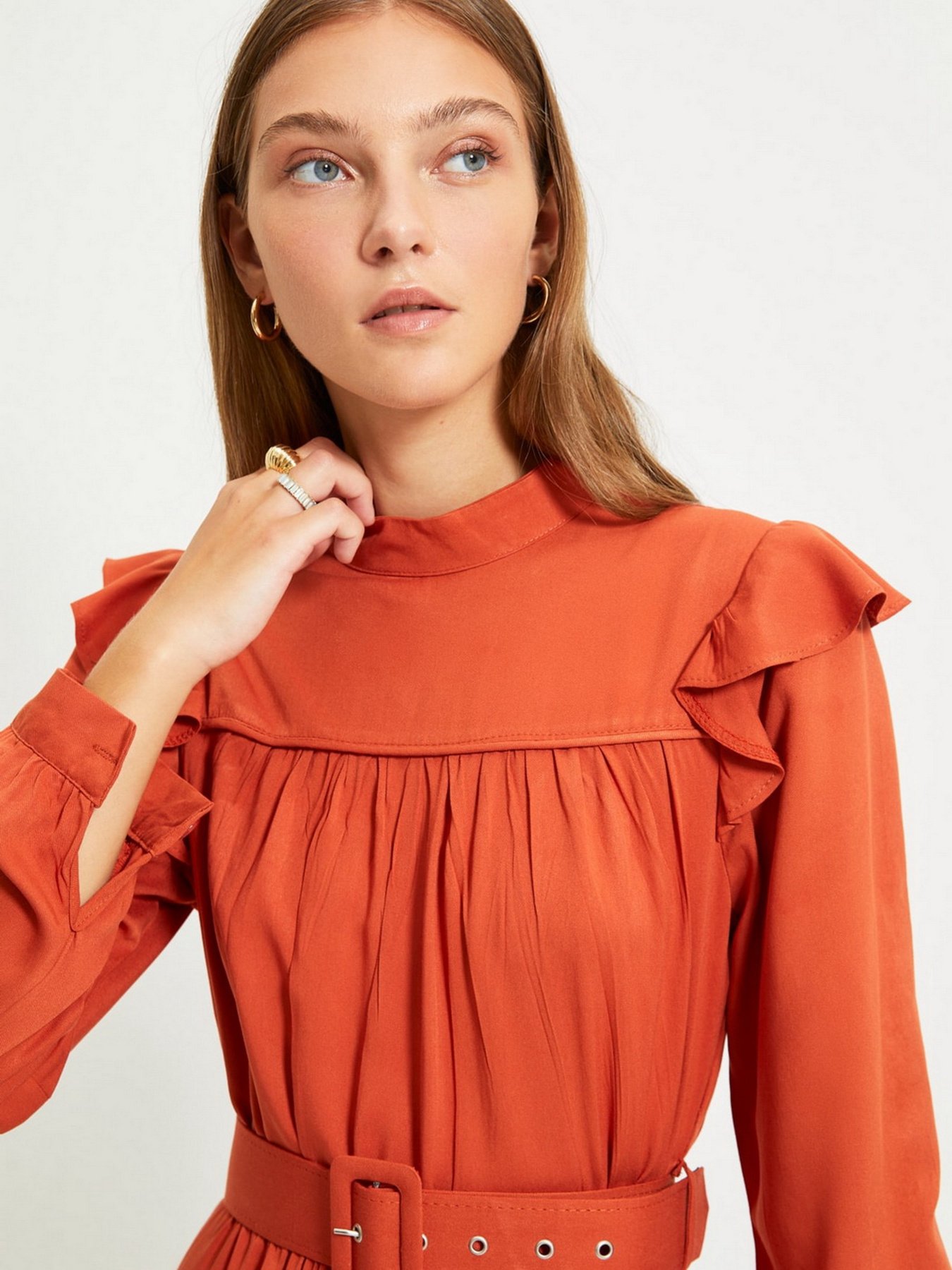 Платье мини Trendyol модель TWOAW22EL0346/Kiremit Фото