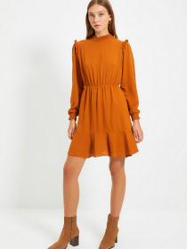 Платье мини Trendyol модель TWOAW22EL0504/Camel Фото