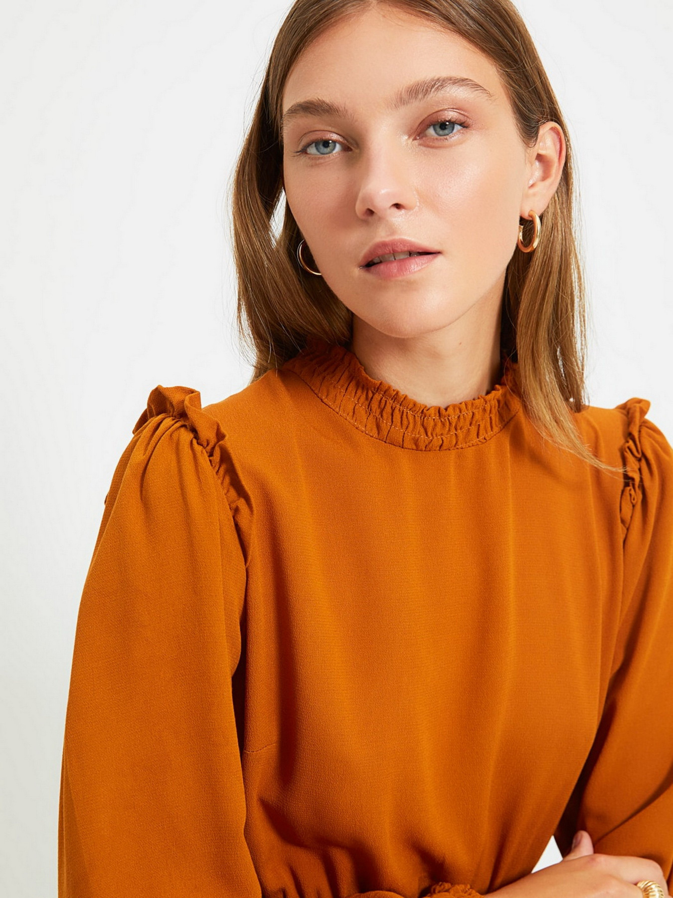 Сукня міні Trendyol модель TWOAW22EL0504/Camel Фото