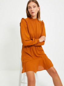 Сукня міні Trendyol модель TWOAW22EL0504/Camel Фото