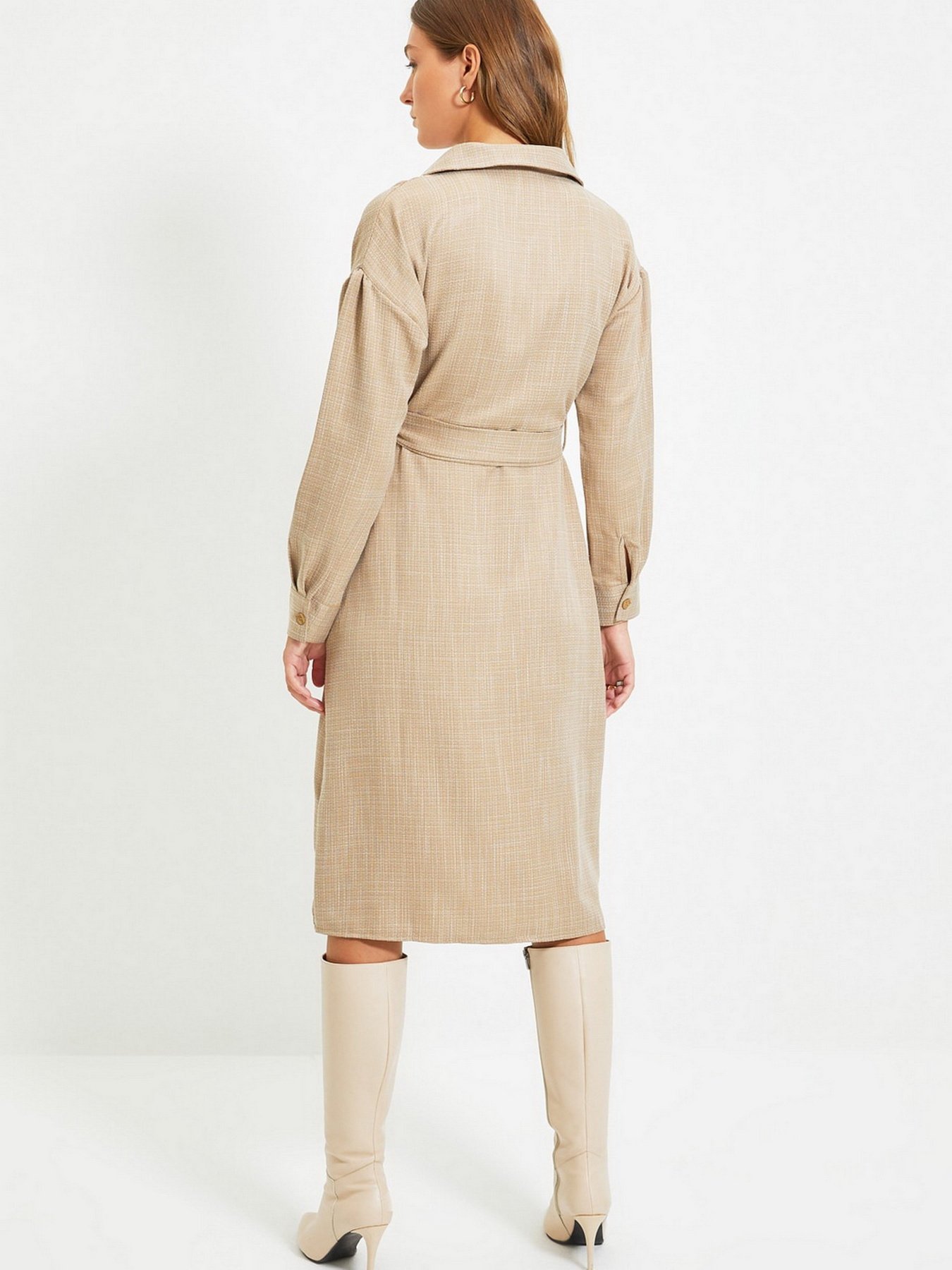 Платье миди Trendyol модель TWOAW22EL0524/Camel Фото