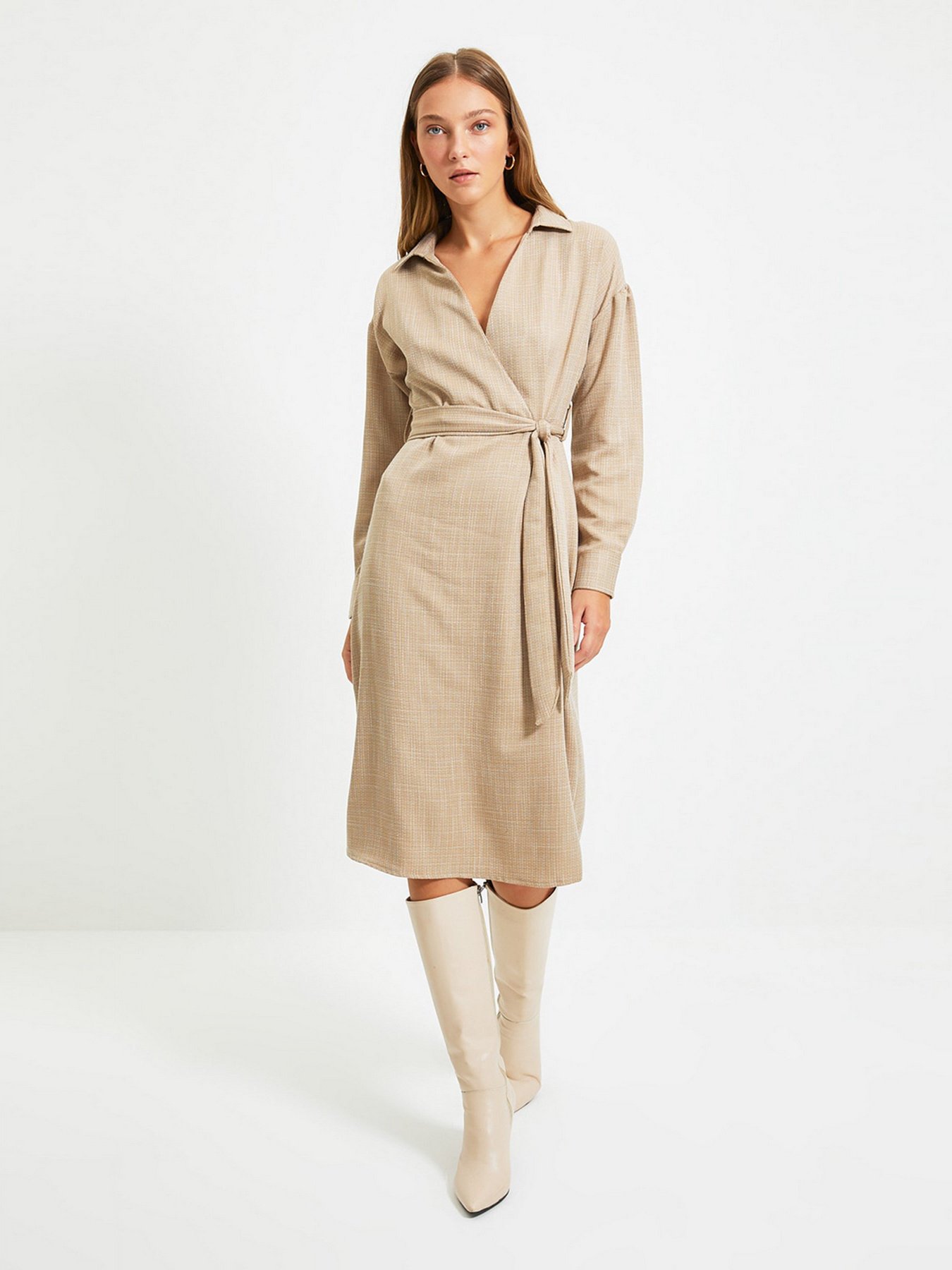 Сукня міді Trendyol модель TWOAW22EL0524/Camel Фото