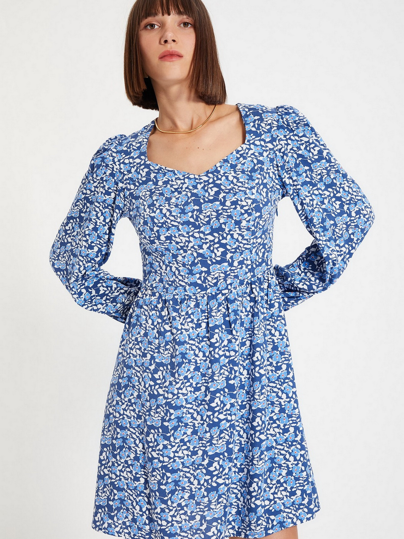 Платье мини Trendyol модель TWOAW22EL0588/Mavi Платье мини Trendyol модель TWOAW22EL0588/Mavi Фото