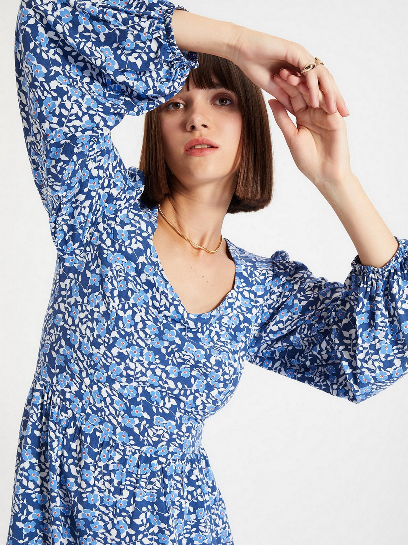 Платье мини Trendyol модель TWOAW22EL0588/Mavi Платье мини Trendyol модель TWOAW22EL0588/Mavi Фото