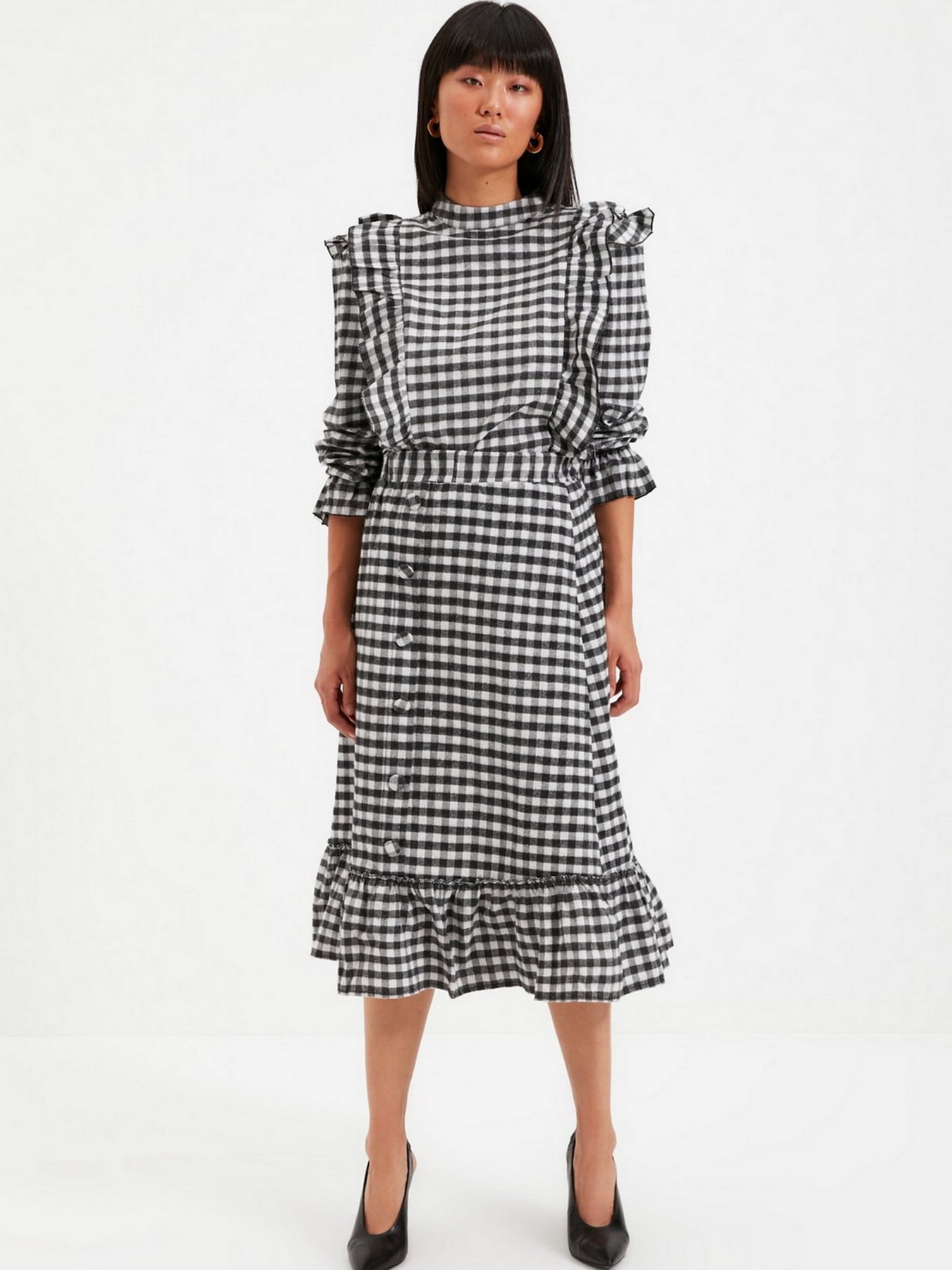 Спідниця міді Trendyol модель TWOAW22ET0045/Siyah Фото